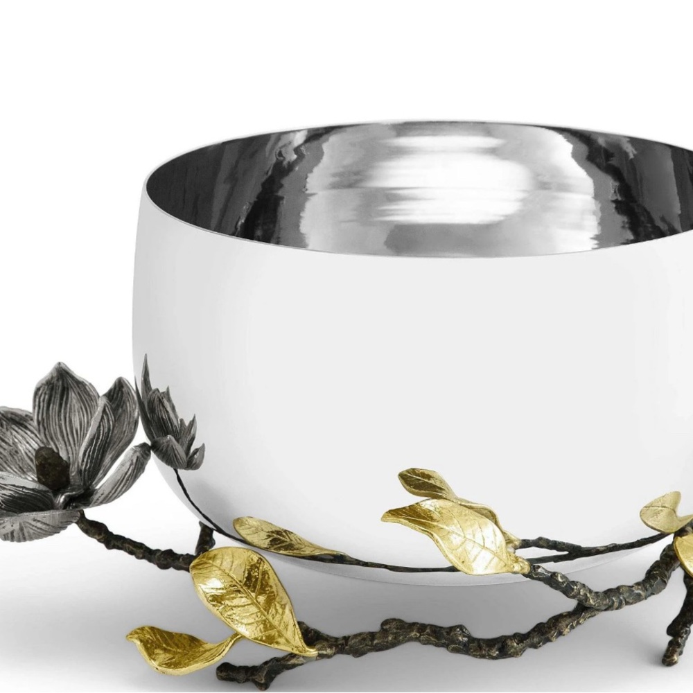 Silver and Gold Decorative Michael Aram Bowl